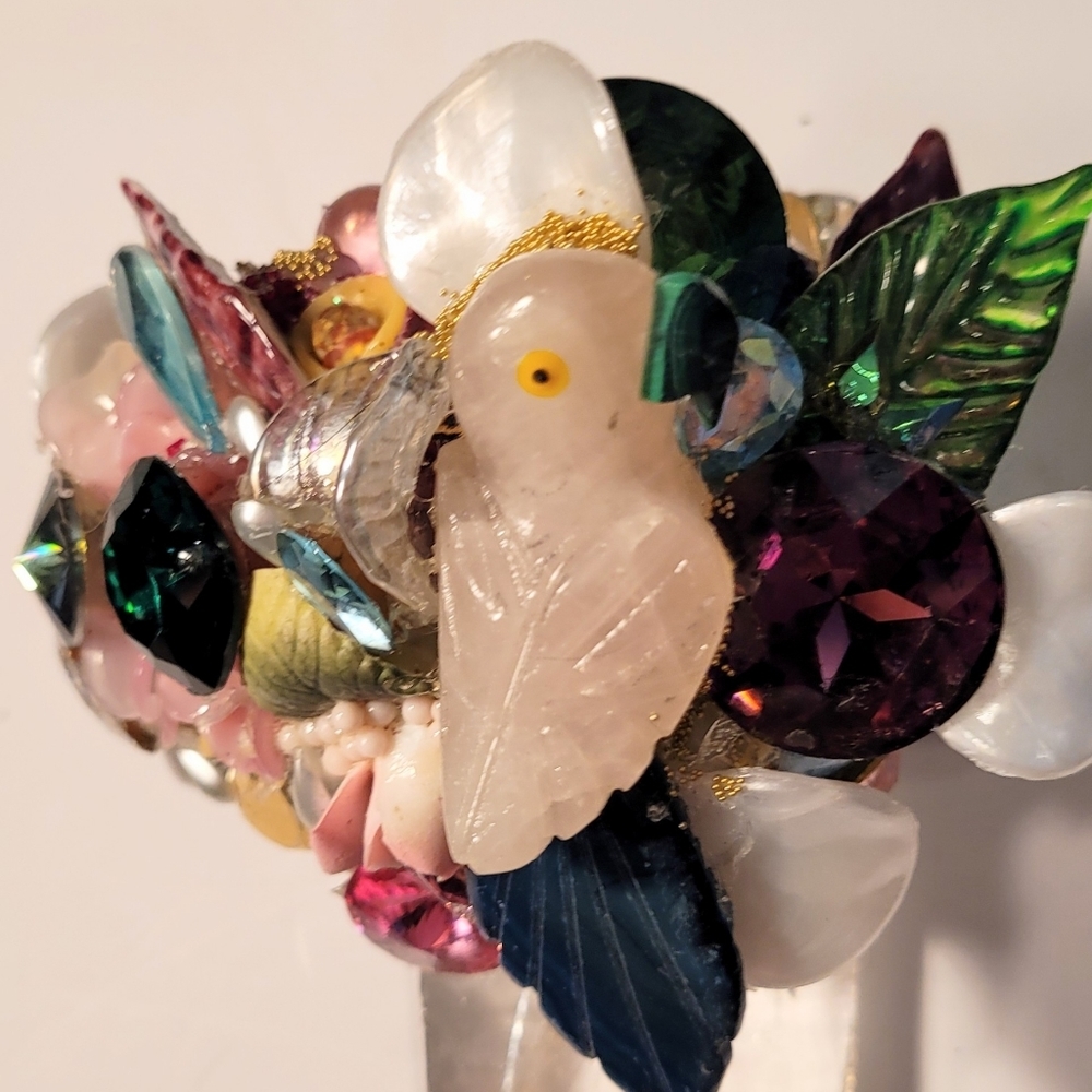 Wendy Gell Rose Quartz Pink Parrot Wristy Jeweled